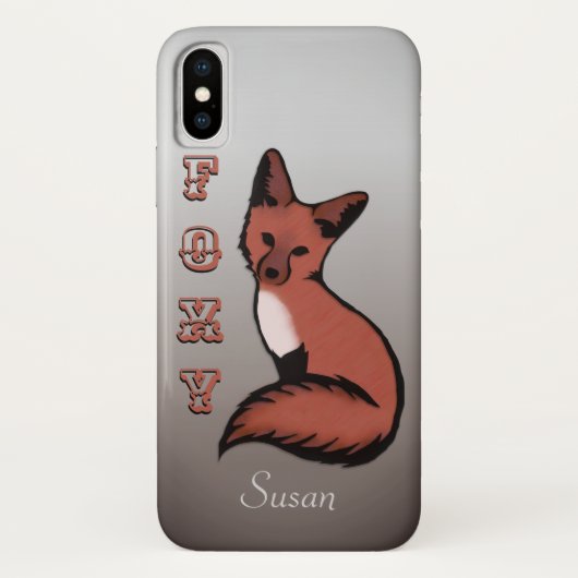 Schöner roter Foxy Fuchs Name Case-Mate iPhone Hülle (Rückseite)