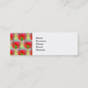 Schöner roter grüner gelber Frühlings-Blumenreb Mini Visitenkarte