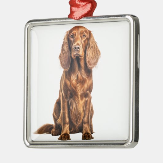 SCHÖNER ROTER IRISH SETTER DOG ORNAMENT AUS METALL (Links)