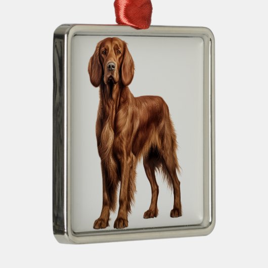 SCHÖNER ROTER IRISH SETTER DOG ORNAMENT AUS METALL (Rechts)