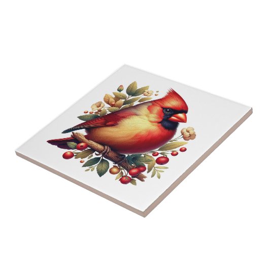 Schöner Roter Kardinal Akzent Fliese (Seite)