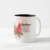 Schöner Roter Kardinal/Bereavement Zwei-Tonen-Kaff Zweifarbige Tasse (VorderseiteRechts)