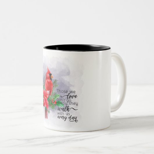 Schöner Roter Kardinal/Bereavement Zwei-Tonen-Kaff Zweifarbige Tasse (VorderseiteRechts)