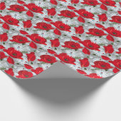 Schöner roter Mohn, weiße Molsen und Ladybug Geschenkpapier (Ecke)