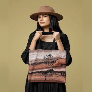 Schöner Roter Orangenmarmor mit Rose Tasche