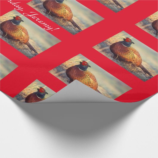 Schöner roter Pheasant Geschenkpapier (Ecke)