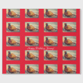 Schöner roter Pheasant Geschenkpapier (Flach)