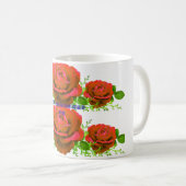 Schöner roter Rosenstrauß Fotografie | Romantisch Kaffeetasse (VorderseiteRechts)