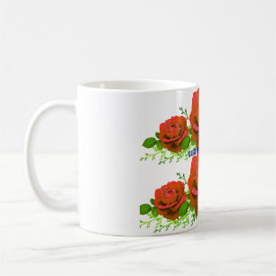 Schöner roter Rosenstrauß Fotografie Romantisch Kaffeetasse