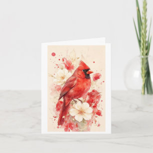 schöner roter Vogel auf einer Karte