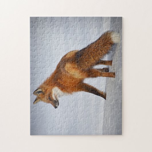 Schöner Rotfuchs im Schnee Puzzle (Vertikal)