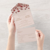 Schöner Rotlichtkranich All In One Einladung (Abreißen)