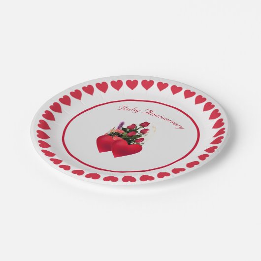 Schöner Ruby-Jahrestag Pappteller (Schrägansicht)