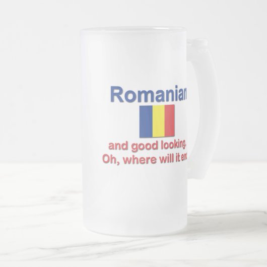 Schöner Rumäne Mattglas Bierglas (VorderseiteRechts)