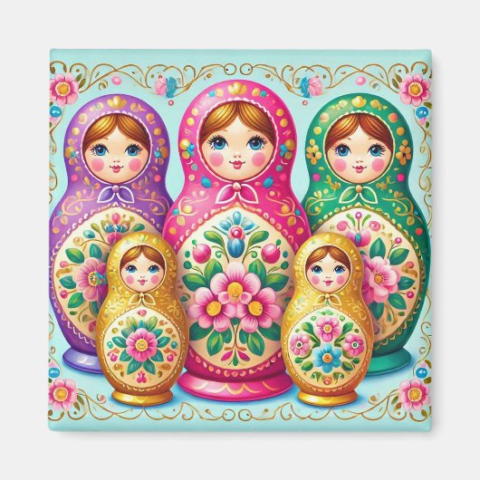 Schöner russischer Puppenkammagnet Magnet (Vorne)