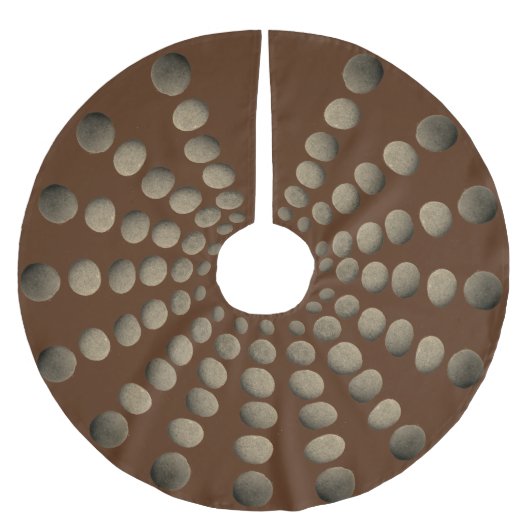 Schöner rustikaler Stone Mandala Polyester Weihnachtsbaumdecke (Vorderseite)