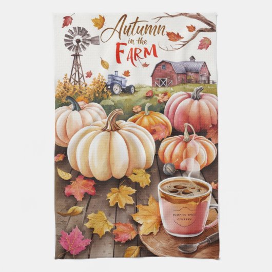 Schöner rustikaler und nostalgischer Herbst im Bau Geschirrtuch (Vertikal)