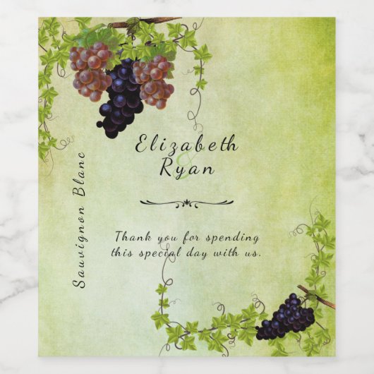 Schöner Rustikaler Weingarten, Wasserfarbe, kunden Weinetikett (Einzelnes Label)