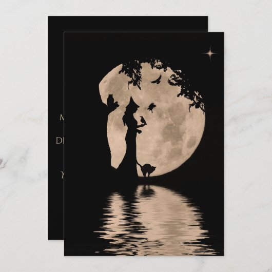 Schöner Samhain Segen mit Hexen und Tieren (Vorne/Hinten)