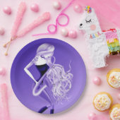 Schöner Saxophonist Bluebell Pappteller (Party)