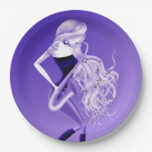 Schöner Saxophonist Bluebell Pappteller (Vorderseite)