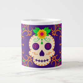 Schöner Schädel mit Blume Día de los Muertos Jumbo-Tasse