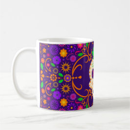 Schöner Schädel mit Blume Día de los Muertos Kaffeetasse