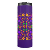 Schöner Schädel mit Blume Día de los Muertos Thermosbecher (Rückseite)