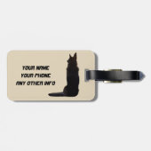 Schöner Schäferhund-Hund Gepäckanhänger (Rückseite horizontal)