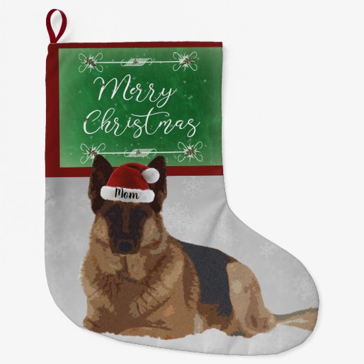 Schöner Schäferhund-WeihnachtsStrumpf Großer Weihnachtsstrumpf (Vorderseite)