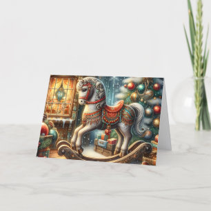 Schöner Schaukelpferd-Weihnachten Feiertagskarte