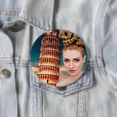 Schöner Schieftturm der Pisa abstrakte Kunst Button (Beispiel)