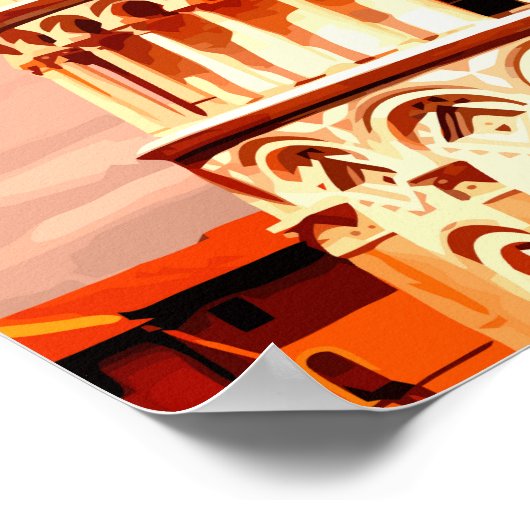 Schöner Schieftturm der Pisa abstrakte Kunst Poster (Ecke)