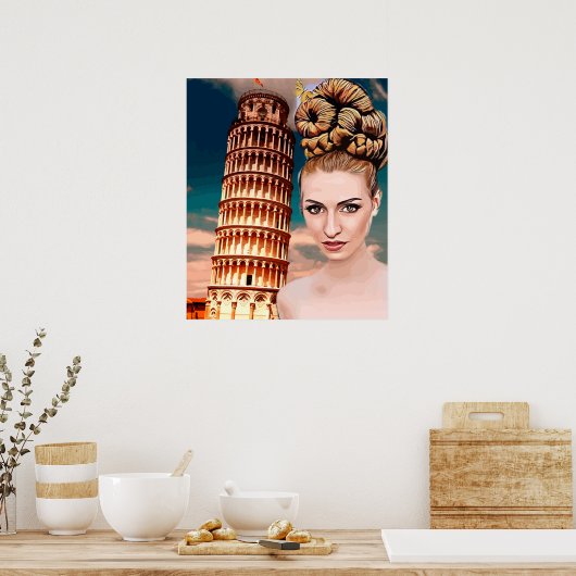Schöner Schieftturm der Pisa abstrakte Kunst Poster (Küche)