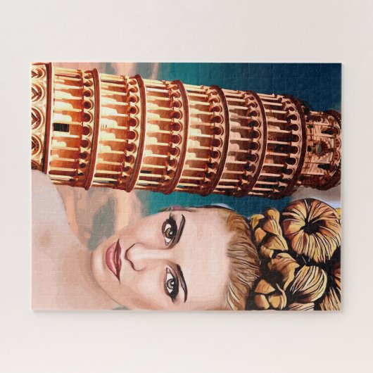 Schöner Schieftturm der Pisa abstrakte Kunst Puzzle (Horizontal)