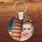 Schöner Schieftturm der Pisa abstrakte Kunst Schlüsselanhänger (Vorderseite)