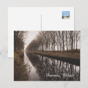 Schöner Schipdonk-Kanal im Herbst, Damme Feiertagspostkarte