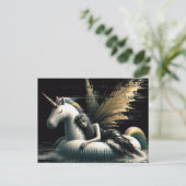 Schöner Schlaf am einsamen Schwimmbad glitten Postkarte (Stehend Vorderseite)