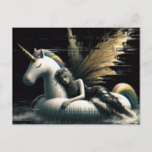 Schöner Schlaf am einsamen Schwimmbad glitten Postkarte (Vorderseite)