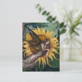 Schöner Schlaf am Sonnenblumen Postkarte (Stehend Vorderseite)
