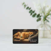 Schöner schlafender deutscher Hirte auf Couch Visitenkarte (Stehend Vorderseite)