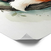 Schöner Schlaffox-Nest Aquarellbilder Poster (Ecke)