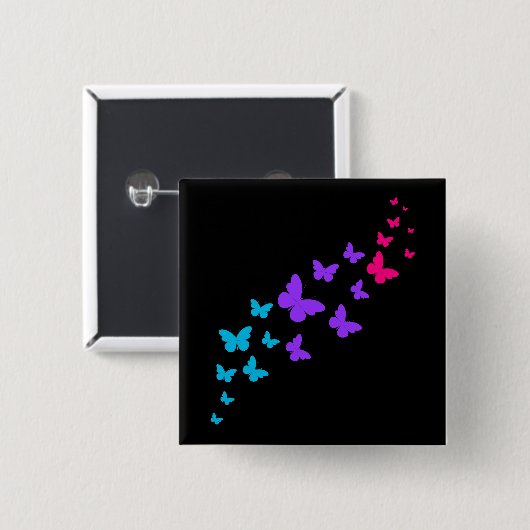Schöner Schmetterling Androgynous Pride Design Button (Vorne & Hinten)