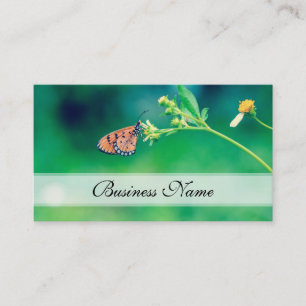 Schöner Schmetterling auf einer Blume - Vintage Visitenkarte
