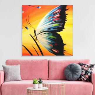 Schöner Schmetterling bei Sonnenaufgang Leinwanddruck