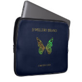 Schöner Schmetterling, dunkelblau Laptopschutzhülle (Vorne Rechts)