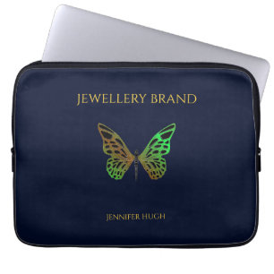 Schöner Schmetterling, dunkelblau Laptopschutzhülle