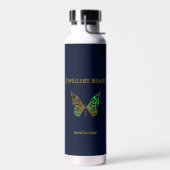 Schöner Schmetterling, dunkelblau Trinkflasche (Links)