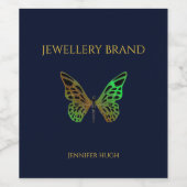 Schöner Schmetterling, dunkelblau Weinetikett (Einzelnes Label)