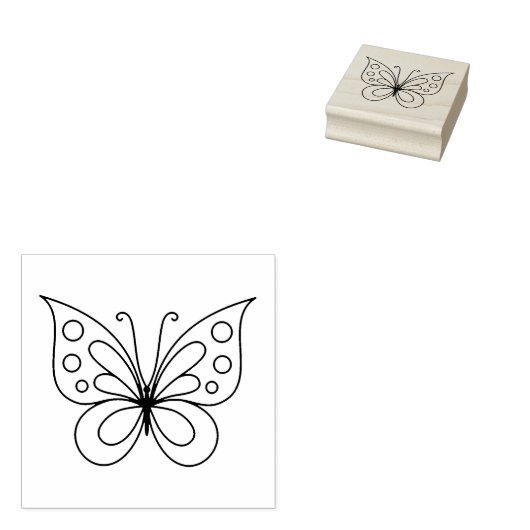 Schöner Schmetterling - Farbe Gummistempel (Stempel)